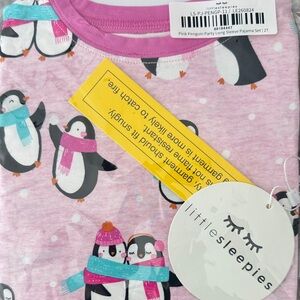 Little Sleepies Pink Penguin Party Pajama Set 2T NWT